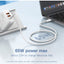 LC901c Type-C to Type-C Fast Charging Cable 1M, 65W USB-C PD Charging Cable, High Speed USB 3.2 Data Transfer Cord, Dura