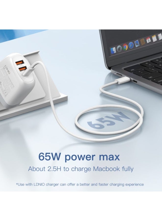 LC901c Type-C to Type-C Fast Charging Cable 1M, 65W USB-C PD Charging Cable, High Speed USB 3.2 Data Transfer Cord, Dura