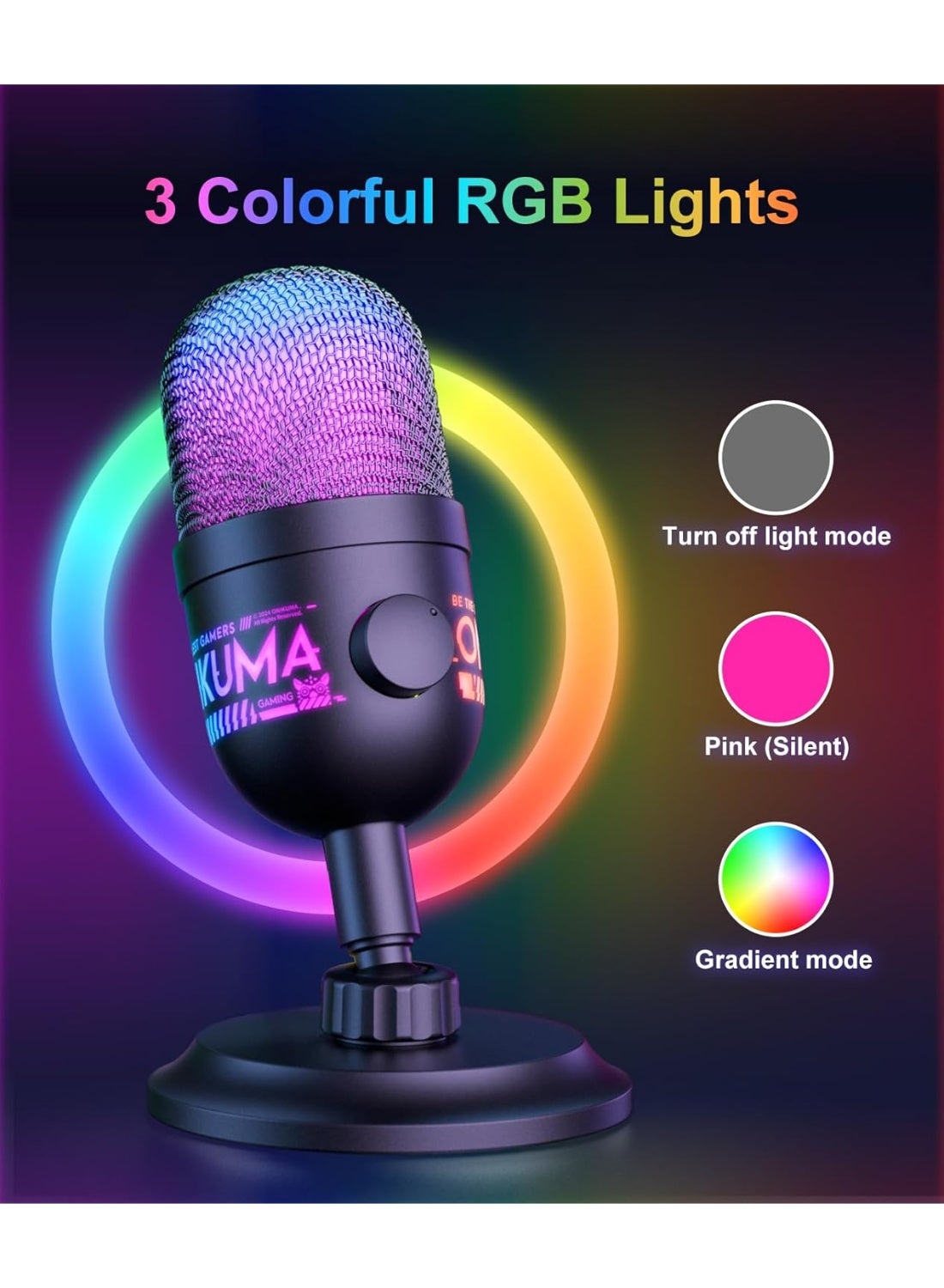 M930 Professional USB Condenser Microphone with Noise Reduction, RGB Gaming, Streaming, Podcast & Recording Microphone f