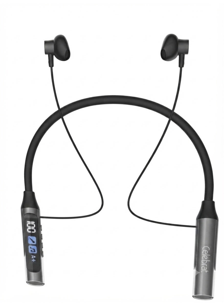 ST-A66 Wireless Neckband Earphones, Bluetooth Sports Headphones with Holographic Surround Sound, Waterproof & Sweatproof