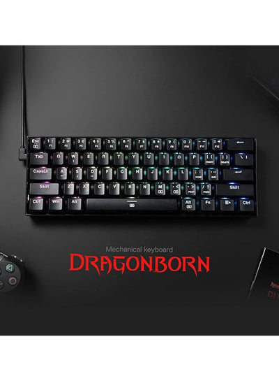 Redragon Dragonborn K630 Wired RGB 60% Mechanical Keyboard, Outemu Red Linear Key Switches, Hot-Swappable, Detachable Ty