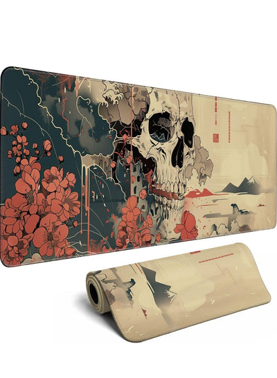 Skull Mouse Pad Japanese Ukiyo-e Mouse Pad Large Anime Big Mouse Pads for Desk Large Gaming Large Mouse Pad for Men Desk