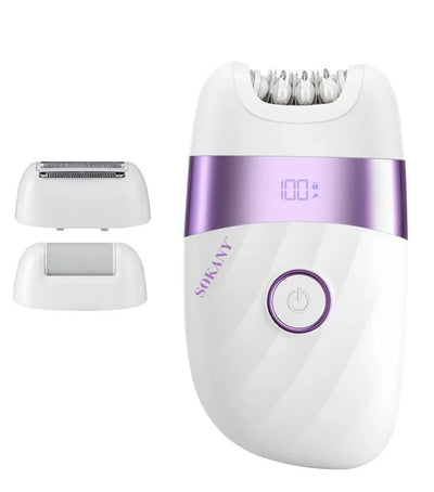 SK-17025 3-in-1 Women’s Epilator, Electric Shaver & Trimmer, Rechargeable Cordless Hair Removal Machine with Digital Dis