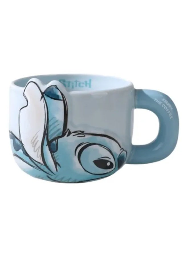 Large Capacity Ceramic Coffee Mug with Cartoon Character Design, Cute Ceramic Tea Cup for Hot & Cold Drinks, Milk Mug, L