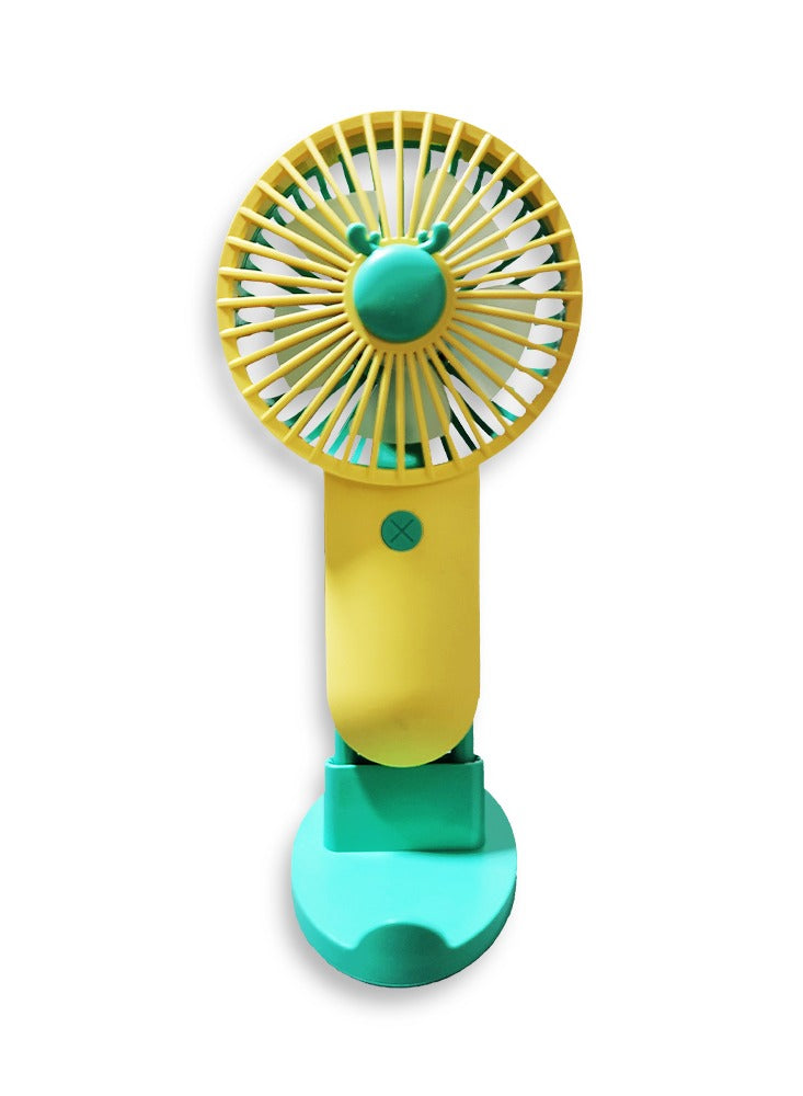 Portable Mini Fan USB Rechargeable Cute 5000MAH Small Electric Fan For School With Phone Holder , SQ2195 Yellow