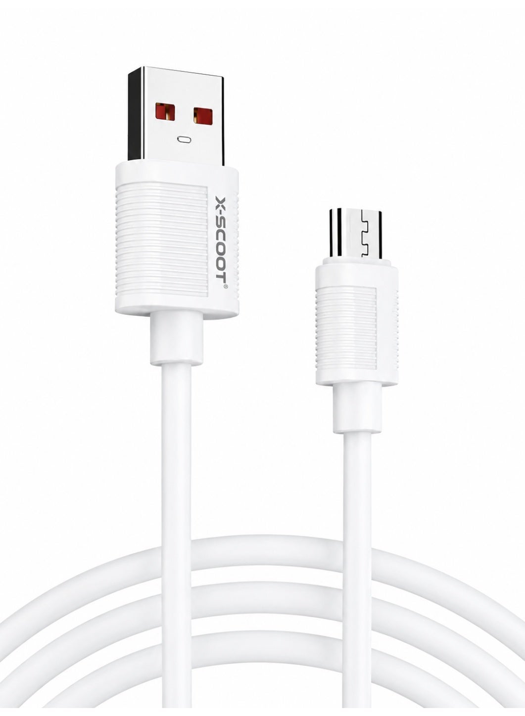 كابل شحن X-SCOOT CL130 Micro USB قوة 25W طول 1m أبيض