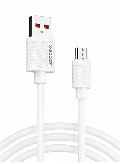 كابل شحن X-SCOOT CL130 Micro USB قوة 25W طول 1m أبيض