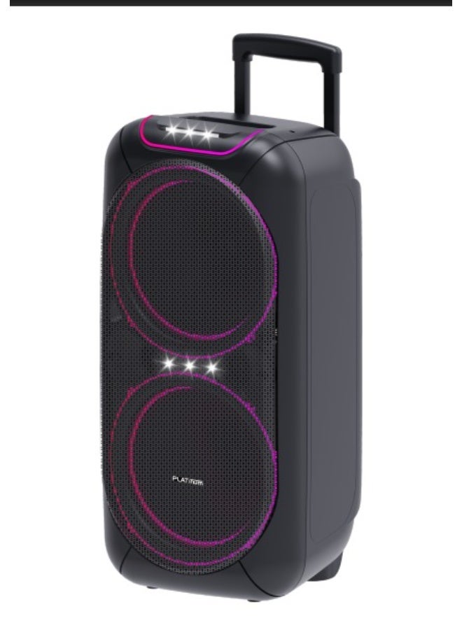 AH-12300 Professional Dual 12 Inch Battery Powered Party Speaker System with Disco LED Lights and Remote Control Portabl
