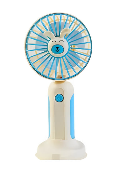 Rechargeable Mini Portable Fan , With Office Bedroom Mobile Phone Holder - HK59 Blue