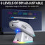 Tri-Mode RGB Wireless Gaming Mouse White Edition, High-Precision Bluetooth,  Wireless & Wired Gaming Mouse for PC, Lapto