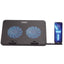 Standard Laptop Cooler Support ICE-02 With blue Led of fans - With Fan speed controller (Roller switch ON/OFF) , 2USB ports & 5 Levels ( 360*255*28mm )