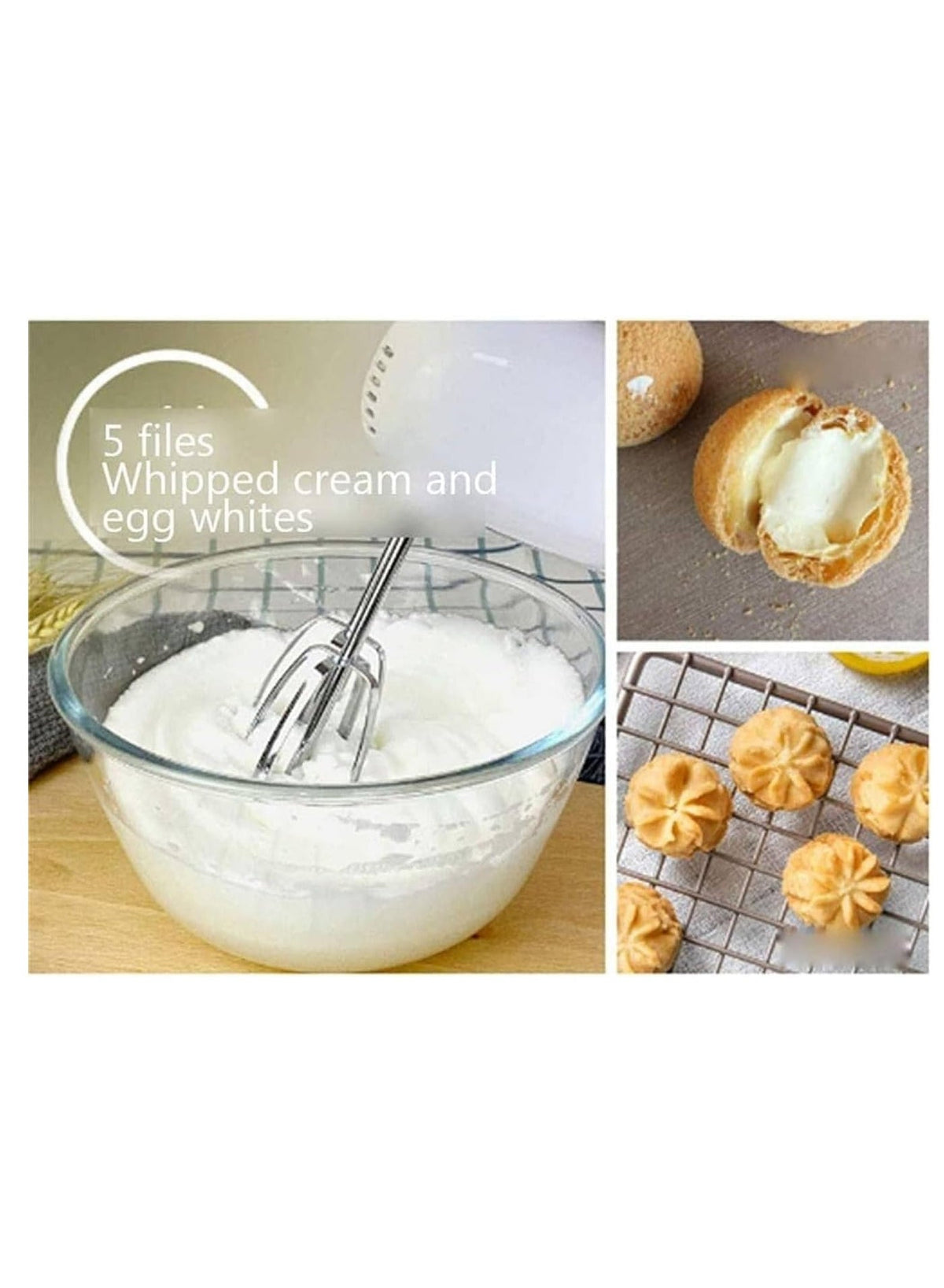 800W Stainless Steel Electric Egg Beater with Italian technology - JMK 6012 Stainless Steel Material & Actual Power: 800