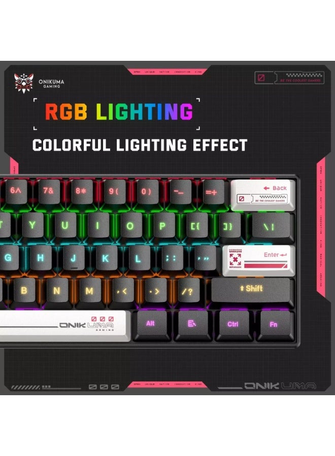G55 RGB Wired Mechanical Gaming Keyboard with 61 Keys, Compact Layout, Customizable RGB Backlit, Anti-Ghosting, Windows 