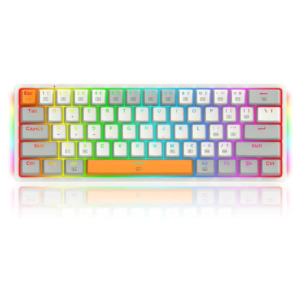 كيبورد جيمنج Redragon K642WGO-RGB ميكانيكال 60% متعدد الألوان