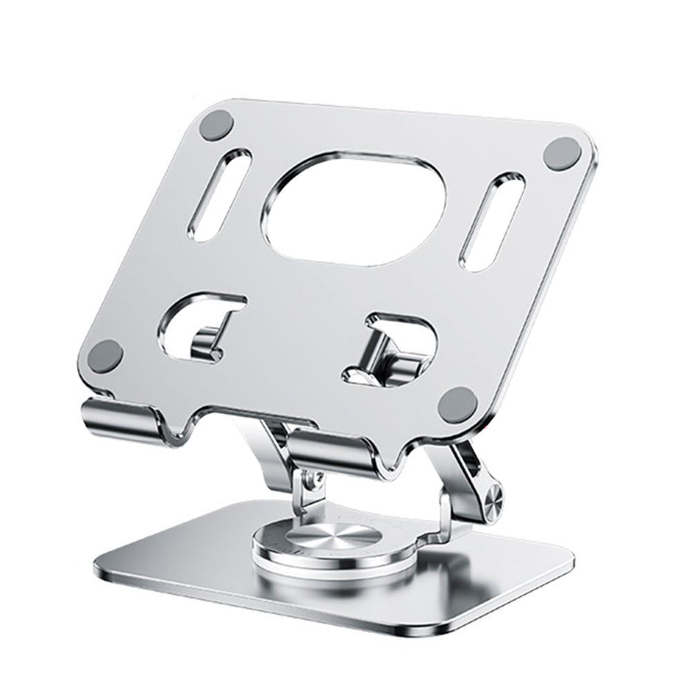 High-quality metal iPad stand with stable base & adjustable design, 360° rotation & flexible height. Durable material supports iPads & mobiles, ensuring a safe, comfortable experience at home or office.