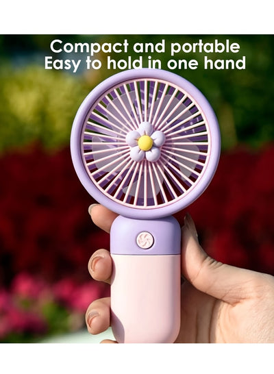 Portable Mini Fan USB Rechargeable Cute 1.5W Small Electric Fan For School ( Green Yellow )