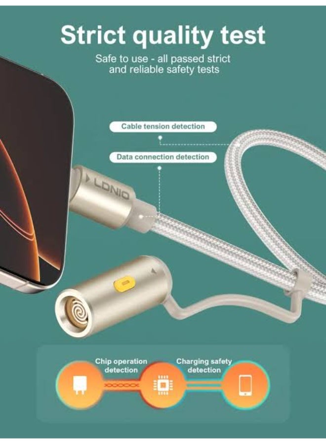 4-in-1 Fast Charging Cable 1.2M with USB-C, Multi Connector Charging and Data Transfer Cable, 5A High-Speed Charging Cor