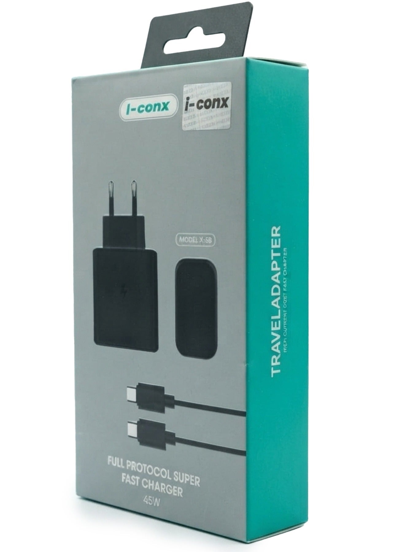 45W PD Fast Wall Charger with USB-C to USB-C Cable – USB-C Power Delivery Travel Adapter, Super Fast Type-C Charging Plu