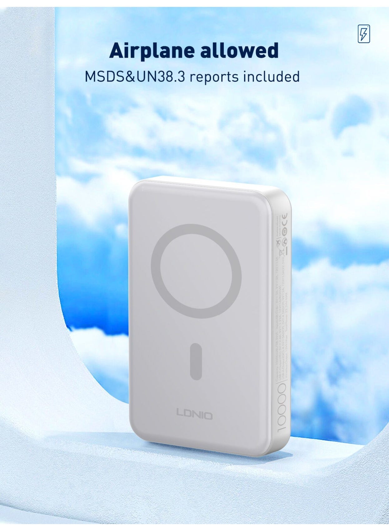 PQ16 10000mAh Magnetic Wireless Power Bank with 15W Wireless Charging, 22.5W Fast Charging Portable Battery Pack, USB-C 