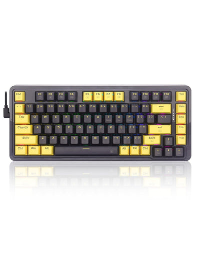 كيبورد جيمنج Redragon K649 YP edition ميكانيكال 75% أصفر وأسود