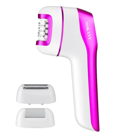 SK-17024 3-in-1 Women’s Epilator & Electric Shaver, Rechargeable Hair Removal Machine, 5W Cordless Body Groomer with 6 B