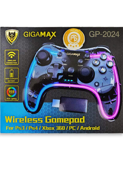 GIGAMAX Wireless Gamepad 2.4G (GP-2024), Support PS3/PS4/Xbox 360/Android/PC Windows