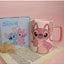Stitch Angle Ceramic Mug 450ml, Cute Cartoon Coffee Mug, Large Capacity Ceramic Tea Cup with Vibrant Character Design, G