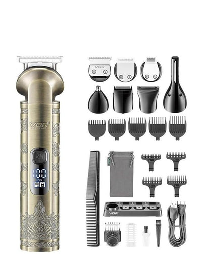 VGR V-110 8-in-1 Face Hair Body & Private Parts Multi Grooming Kit Hair Trimmer Beard Trimmer Ear & Nose Trimmer Head Shaver Full Body Grooming Kit Metal Body with Travel Pouch Runtime 180 minutes