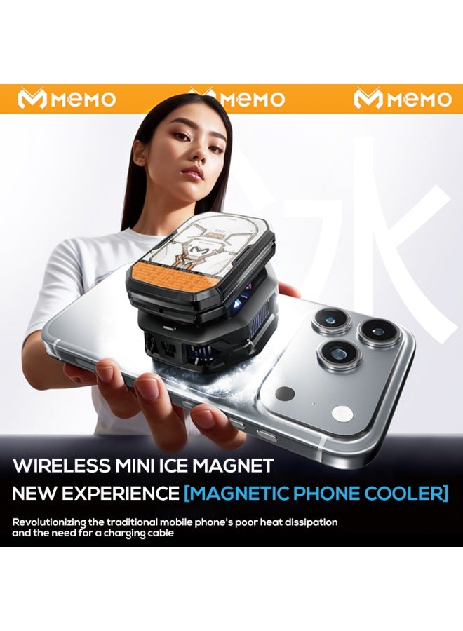 CX14 Magnetic Phone Cooler with Rechargeable Battery – Semiconductor Mobile Cooling Fan, 2-in-1 Magnetic & Clip-On Ice C