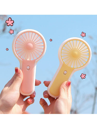 Portable Mini Fan USB Rechargeable Cute 1.5W Small Electric Fan For School ( Yellow )