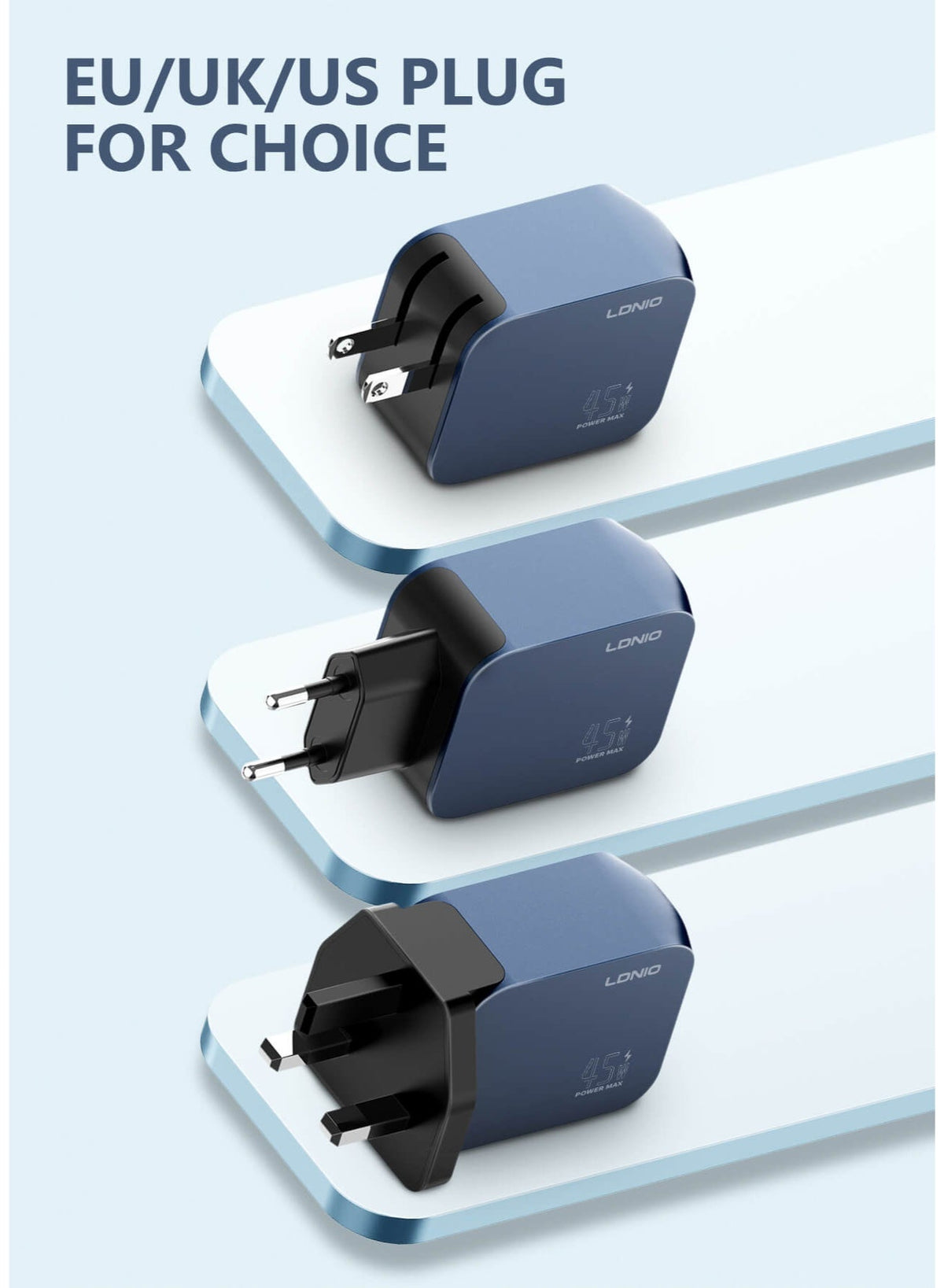 45W USB-C and USB-A Super Fast Wall Charger, PD PPS Fast Charging Adapter for MacBook, iPhone, Samsung Galaxy, Android P