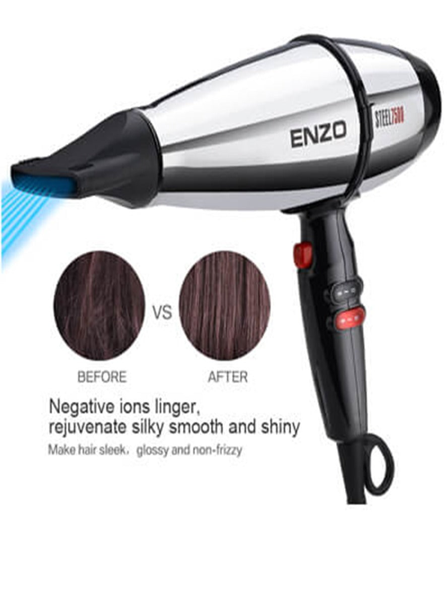 ENZO Professional Hair Dryer 7500w , High Power Home Hair Styling Tool EN-3000