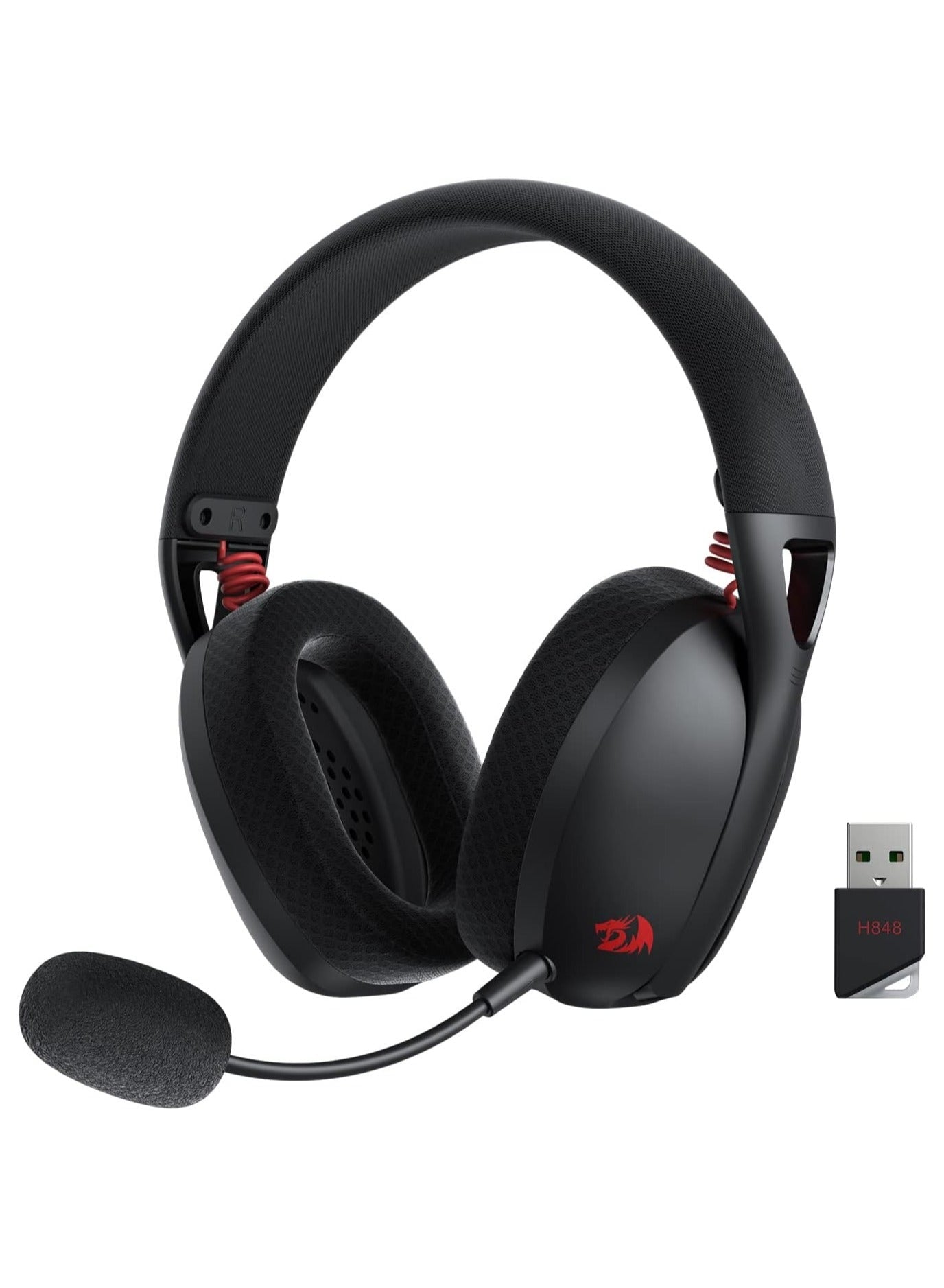 سماعة جيمنج Redragon H848 Wireless بلوتوث خفيفة الوزن أسود