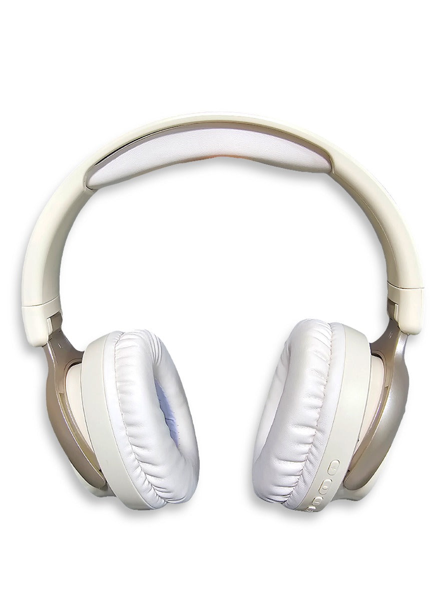 SODO Wireless Headphones with Active Canceling Headphones and External Built In Microphone Walk and Talk , it's Support SD Card Using Bluetooth 5.0 Connectivity with 20Hz to 18kHz Frequency Response Model SD-1103 /Beige