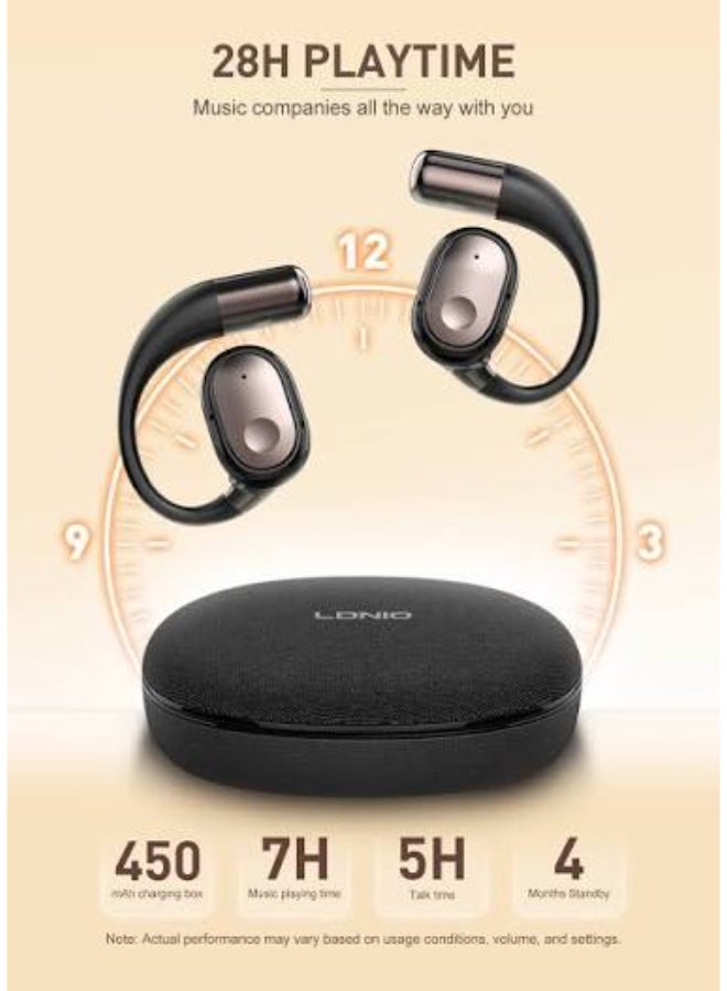 Wireless Bluetooth 5.4 Over-Ear Earbuds with 450mAh Charging Case, Low Latency Gaming Headphones, HD Stereo Sound, Noise