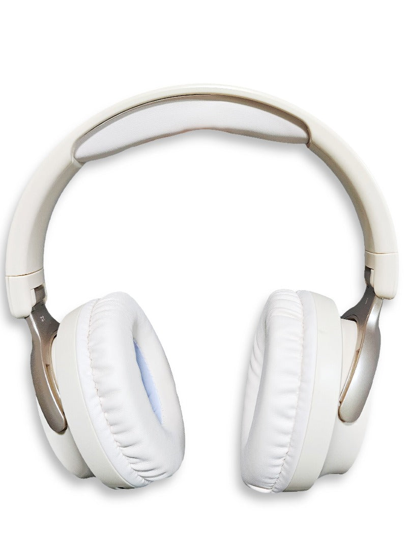 SODO Wireless Headphones with Active Canceling Headphones and External Built In Microphone Walk and Talk , it's Support SD Card Using Bluetooth 5.0 Connectivity with 20Hz to 18kHz Frequency Response Model SD-1103 /Beige