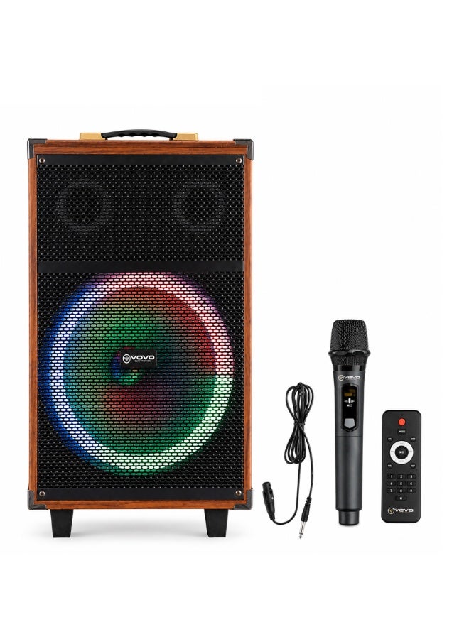 V-1235 Portable Bluetooth Speaker, 12-Inch Wireless Party Speaker, 50W Powerful Bass, Rechargeable Karaoke Speaker with 