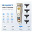 JAMAKY Italy Electric Pro Series Cordless Hair & Beard Trimmer for Men with Italian technology - Stainless Blades, 4 Combs, 5W, USB, Travel-Friendly