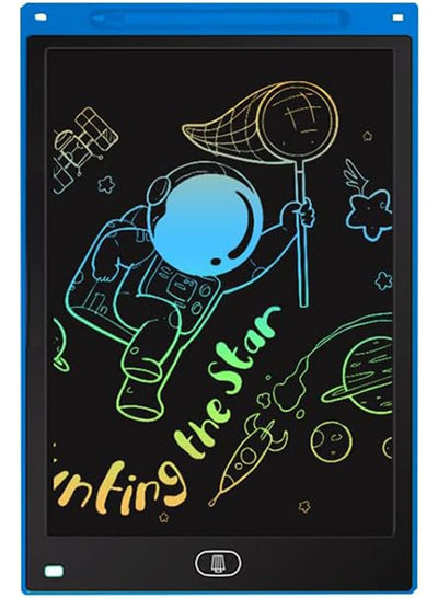 12 Inch Multi-Colour LCD Writing, Drawing Pad, Doodle Scribble Board - Re usable Eraseable - FOR 2 3 4 5 6 + ALL AGES - Gift, Educational Toy, Travel Games, Toddlers BOYS GIRLS Eraseable (BLUE)