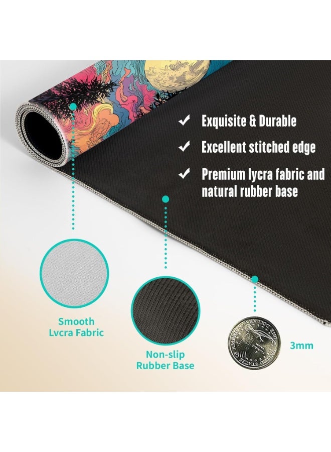 Starry Forest 1 Mouse Pad Extended Gaming Mouse Pad with Stitched Edges 70×30cm XL Desk Mat for Gaming, Office, Keyboard