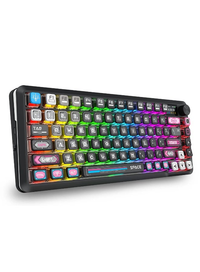 Wireless Mechanical Keyboard K708MC RGB FLEKACT Pro 82 Keys 75% Gasket Mounted RGB Backlit, with LCD Screen, Gasket Moun