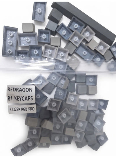 K732SP RGB Pro 81 Keys Replacement Keycaps Set with Scroll, Black and Gray Keycaps for Mechanical Keyboard, Custom Keyca