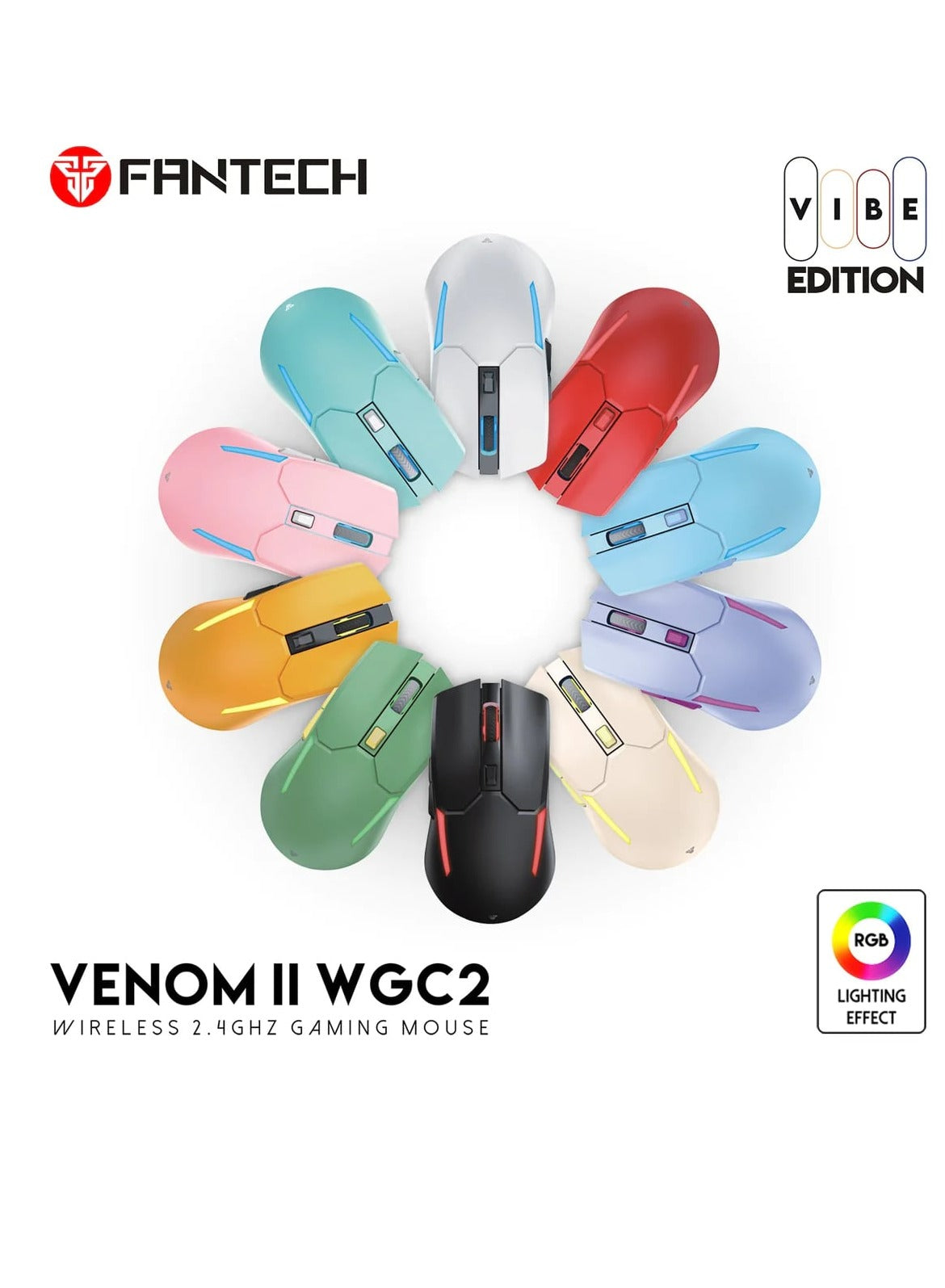 FANTECH Venom WGC2 Black Wireless Gaming Mouse 2.4GHZ