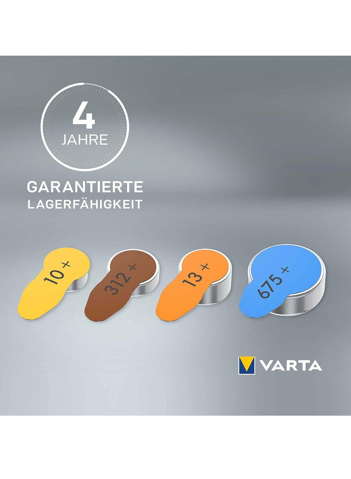 Hearing Aid Batteries, Yellow Type 13 , PR48 , 1.45V , 6 pes, Custom Made, high hearing level, mercury-free, Made in Ger