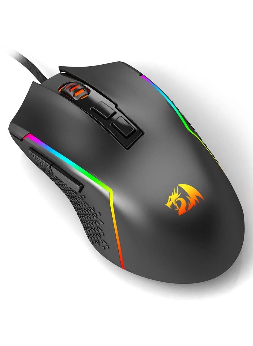 ماوس جيمنج Redragon M613 Trident Lite خفيف 8000 DPI أسود
