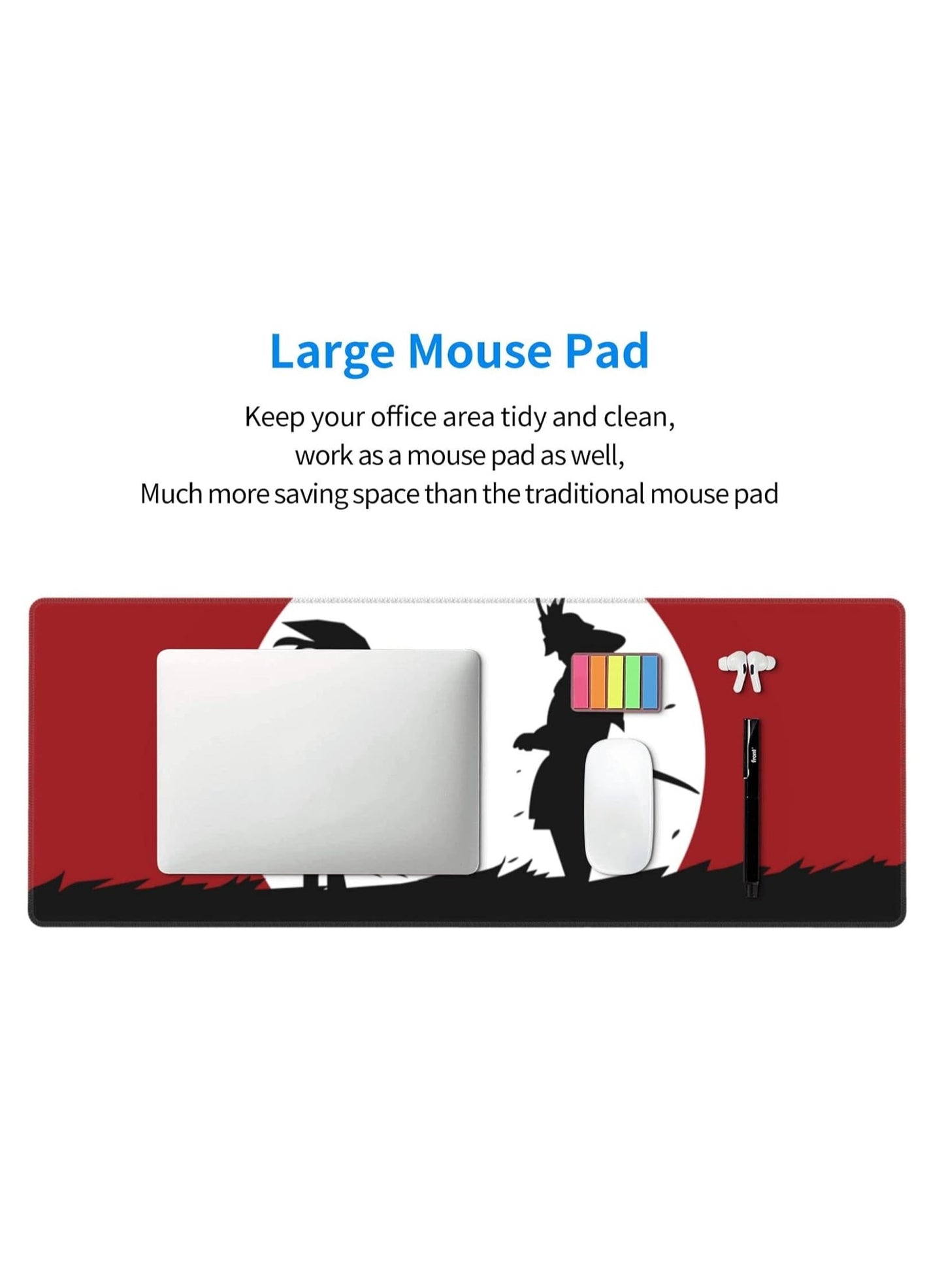 Japanese Samurai Battle Gaming Mouse Pad Large XL Desk Mat Long Extended Pads Big Mousepad for Home Office Decor Accessories ( 80x30x2mm )