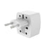 Z4 Universal Plug Adapter ABS VO With UK/EU/US/AU Pin & 2 Universal Socket (6A) - White