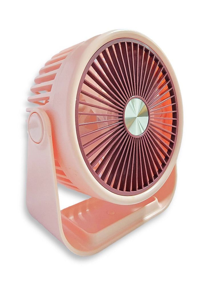 Portable Mini Fan USB Rechargeable Cute 4W Small Electric Fan For School (red)