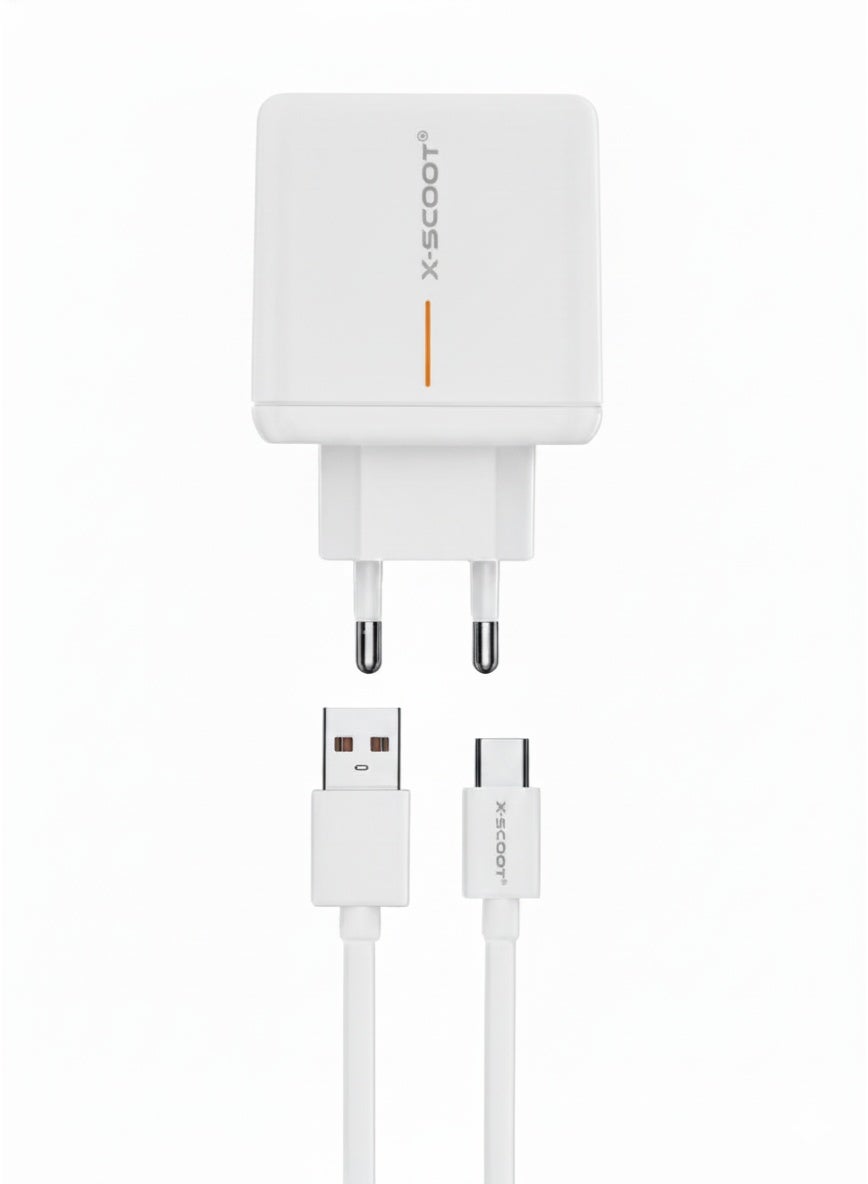 CH-253 GaN 65W Super VOOC Fast Charger with USB-C and USB Ports – High-Efficiency Ultra-Fast Wall Adapter for Phones, Ta