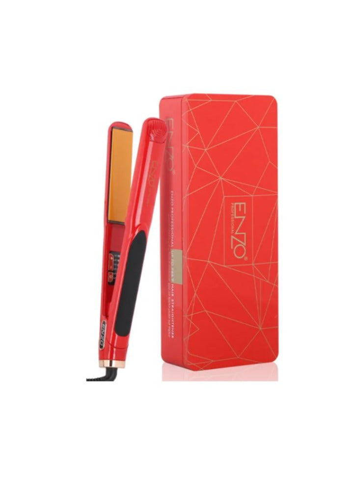 ENZO Hair Care Tool Hair Straightener Fast Heating 2 in 1 Electric Hair Straightener EN-5181 Red